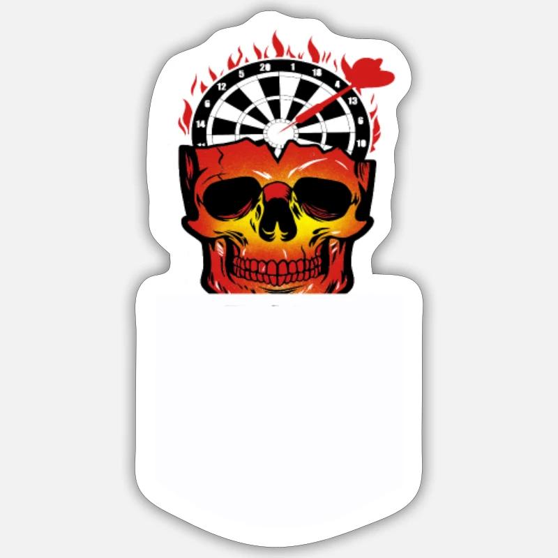 Fléchette fléchette crâne fléchette flèche Sticker taille S (10 x 10 cm)