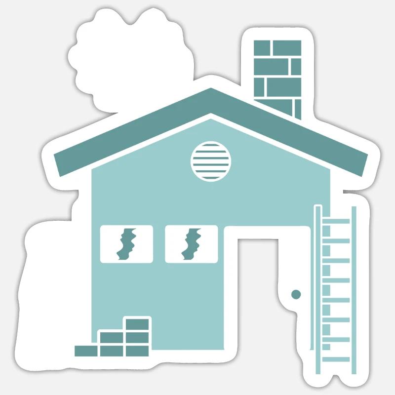 Constructeur de maisons constructeur de maisons Sticker taille S (10 x 10 cm)