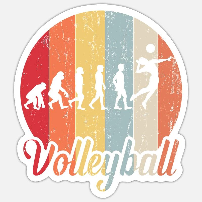 évolution volley-ball - Sticker taille S (10 x 10 cm) - blanc mat