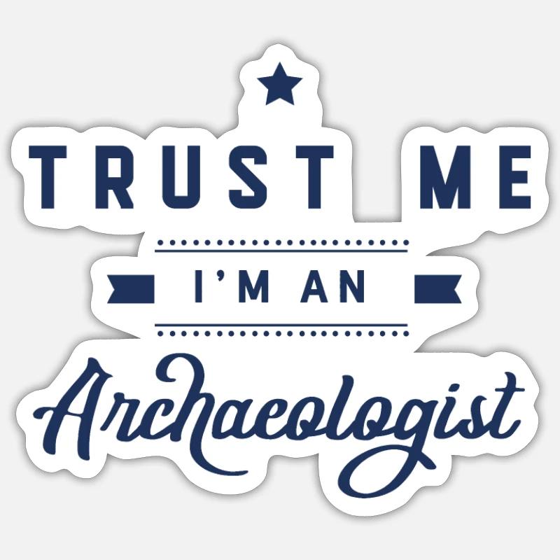 archéologue - Sticker taille S (10 x 10 cm) - blanc mat
