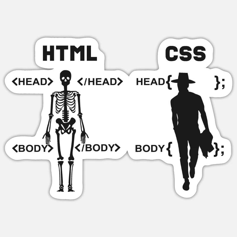 HTML vs CSS Programmiersprache Sticker Größe S (10 x 10 cm)