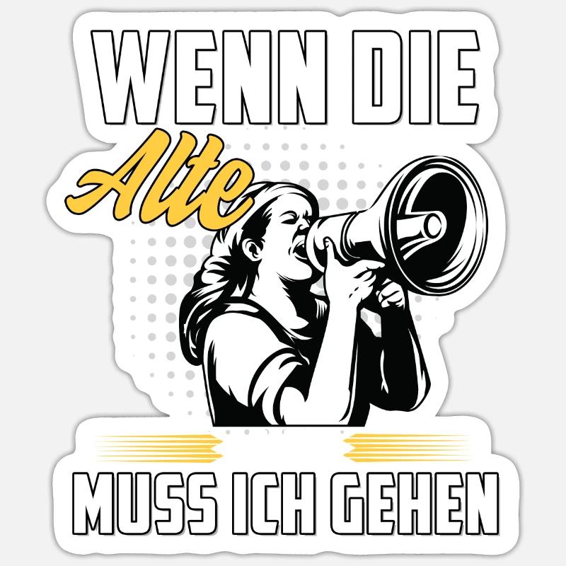 Arme Männer mit starker Ehefrau Sticker Größe S (10 x 10 cm)