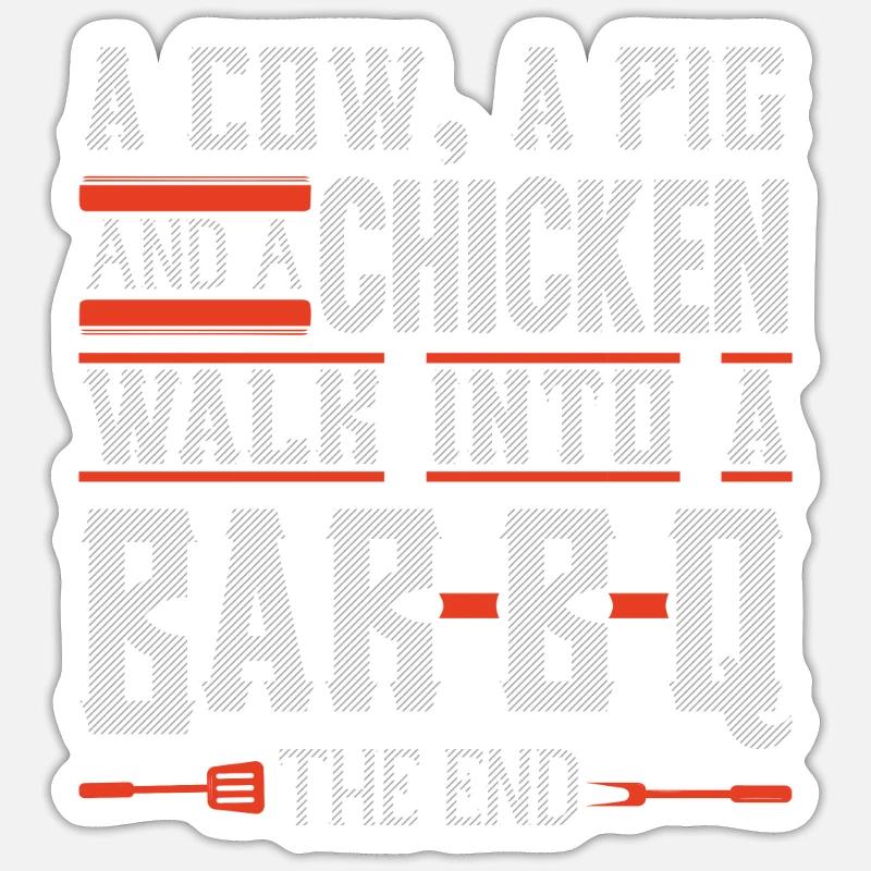 BBQ BBQ - Sticker taille S (10 x 10 cm) - blanc mat