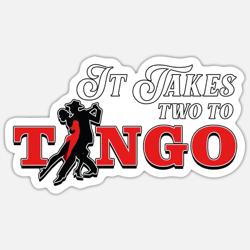 Tango, Tango Tänzer - Sticker formato S (10 x 10 cm) - bianco opaco