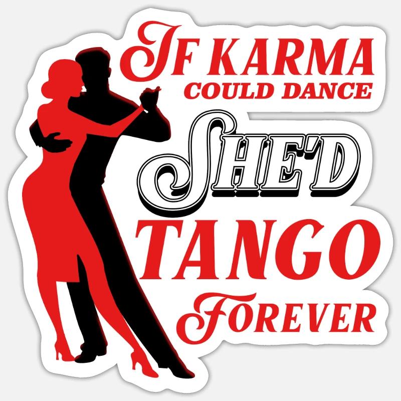Tango, Tango Tänzer - Sticker taille S (10 x 10 cm) - blanc mat