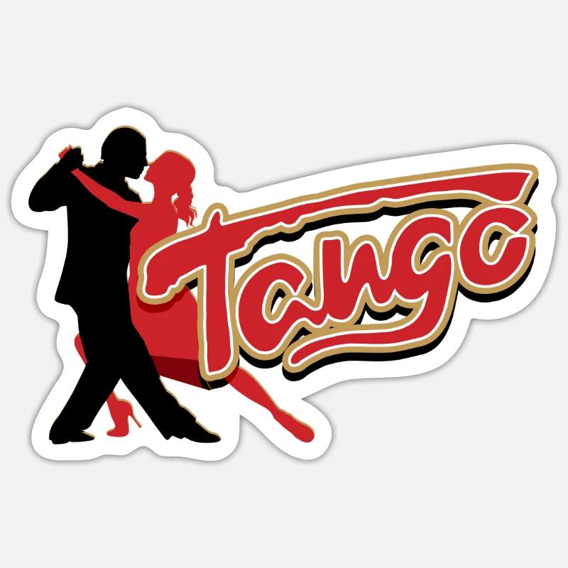 Tango, Tango Tänzer - Sticker size S (10 x 10 cm) - white matte