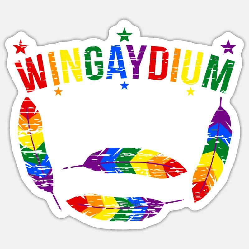 Wingaydium Lesbiosa Lgbt Pride Rainbow Lesbian - Sticker Größe S (10 x 10 cm) - Mattweiß