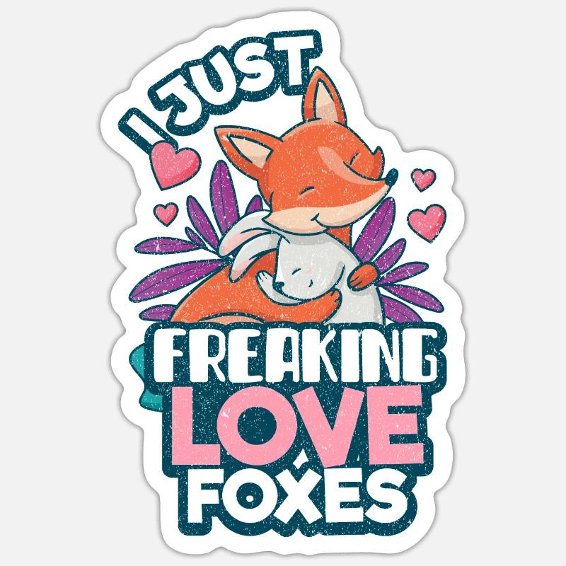 ræv - Sticker størrelse S (10 x 10 cm) - mat hvid