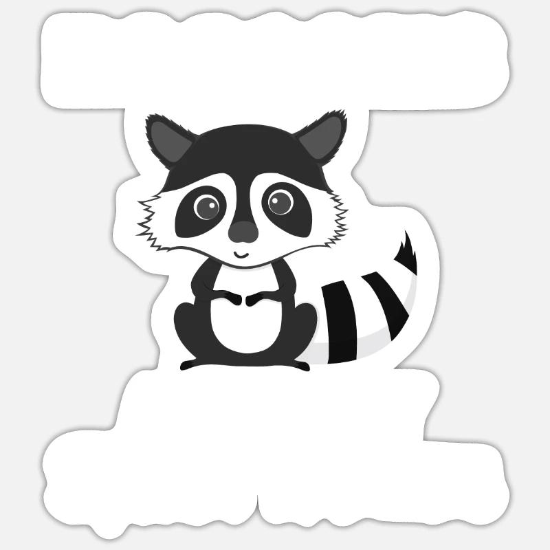 Waschbär Geschenkidee Sticker Größe S (10 x 10 cm)