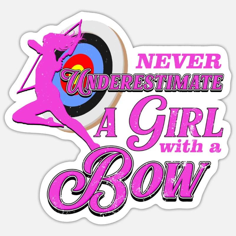 Bogenschießen - Sticker Größe S (10 x 10 cm) - Mattweiß