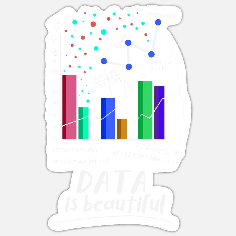 Data is beautiful - Sticker size S (10 x 10 cm) - white matte