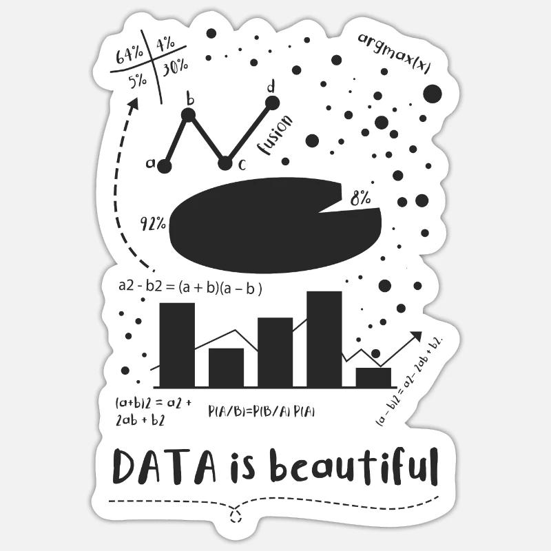 Data nerd - Sticker size S (10 x 10 cm) - white matte