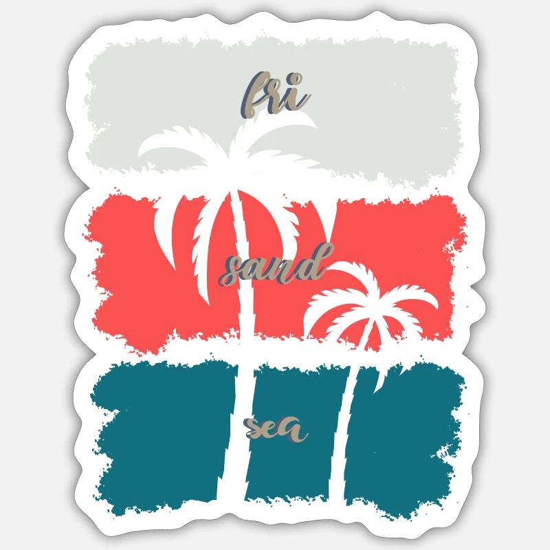 Été - Sticker taille S (10 x 10 cm) - blanc mat