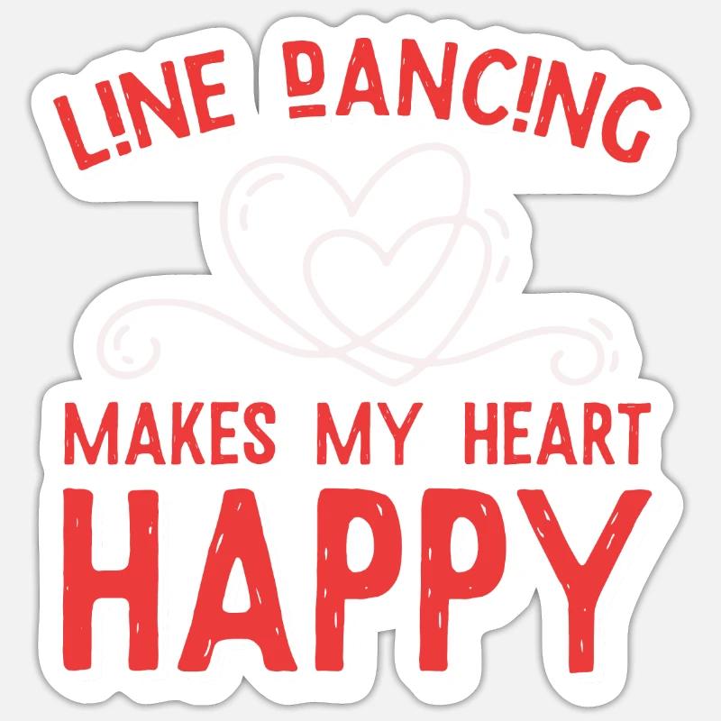 Danse de cowboy de linedance - Sticker taille S (10 x 10 cm) - blanc mat