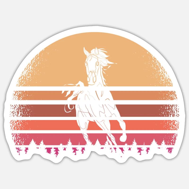 Pferd - Sticker Größe S (10 x 10 cm) - Mattweiß
