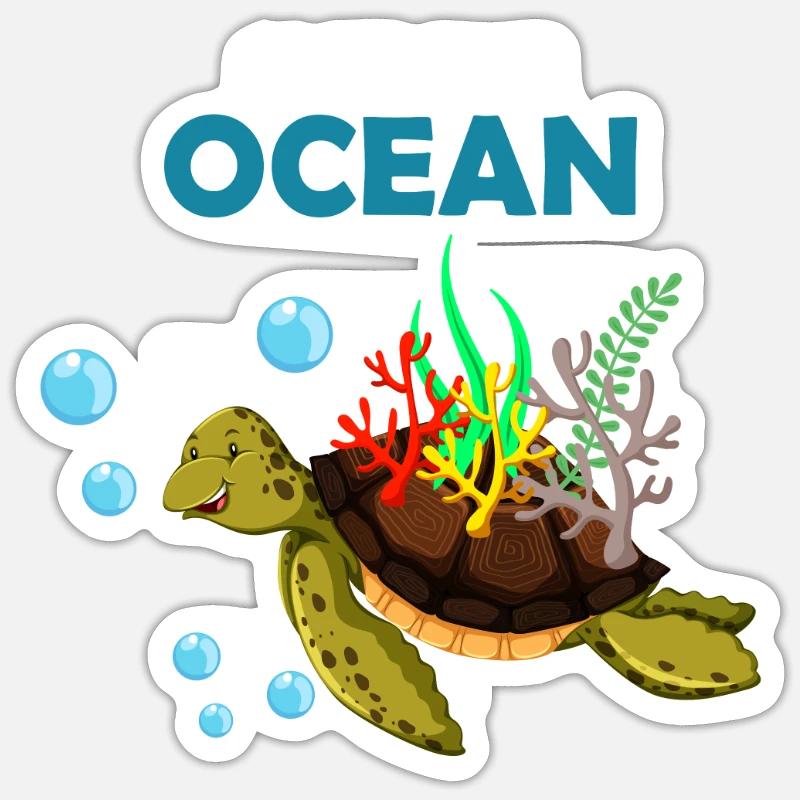 Turtle climate change - Sticker size S (10 x 10 cm) - white matte