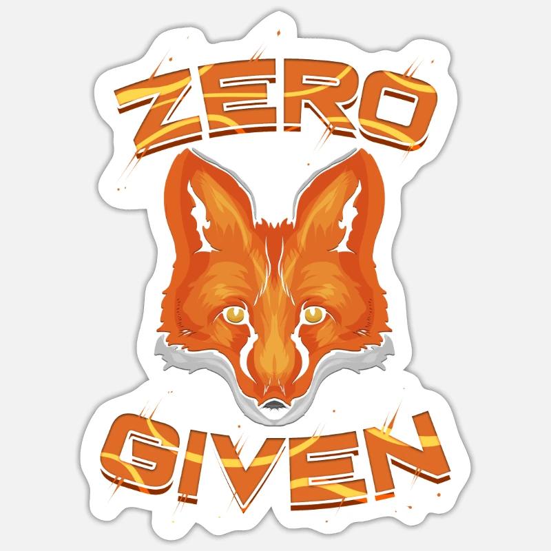 Fuchs Zero Fox Given Tierliebhaber Rotfuchs - Sticker Größe S (10 x 10 cm) - Mattweiß