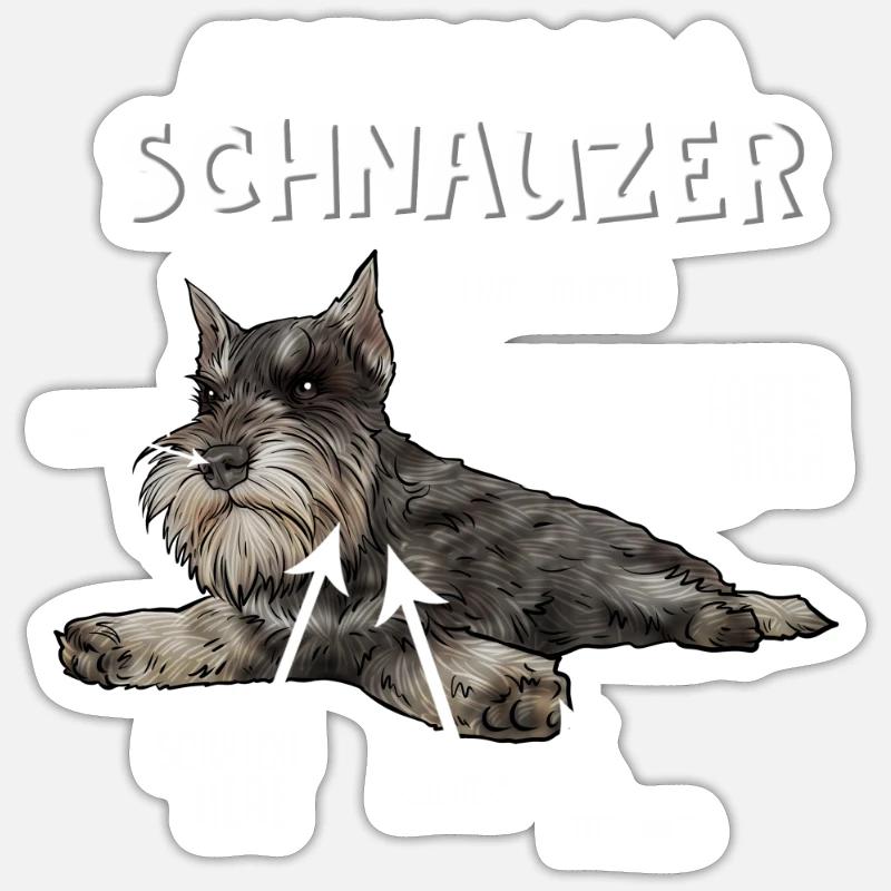 Schnauzer chien schnauzer géant - Sticker taille S (10 x 10 cm) - blanc mat