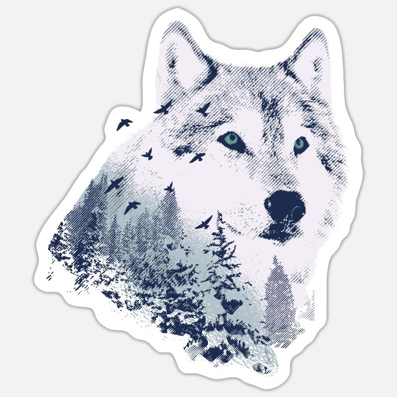 wolf - Sticker size S (10 x 10 cm) - white matte