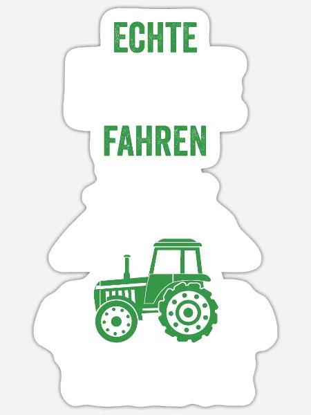 Traktor Landwirt Bauer Acker - Sticker Größe S (10 x 10 cm) - Mattweiß