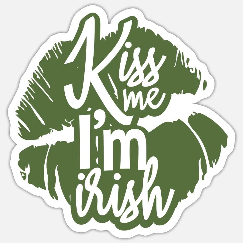 Irlandais de la Saint-Patrick - Sticker taille S (10 x 10 cm) - blanc mat