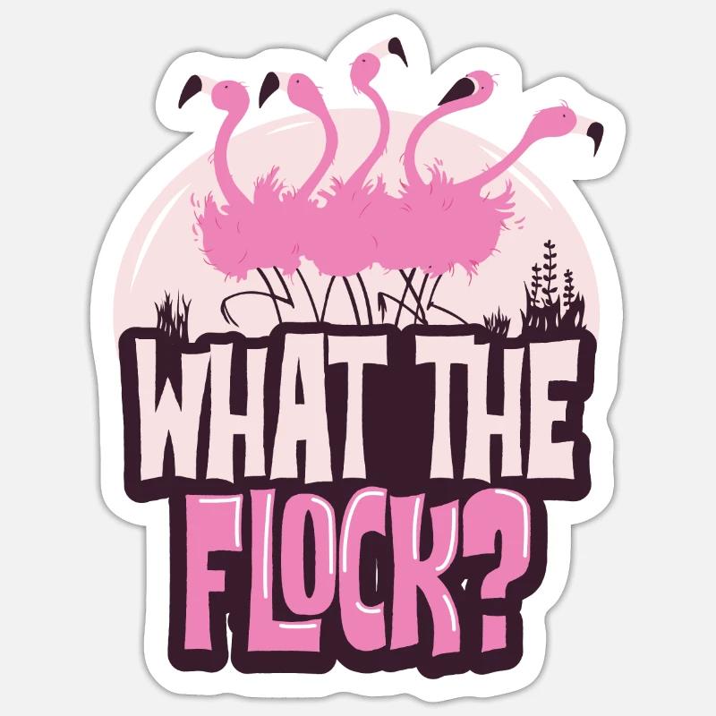 Flamingo - Sticker taille S (10 x 10 cm) - blanc mat