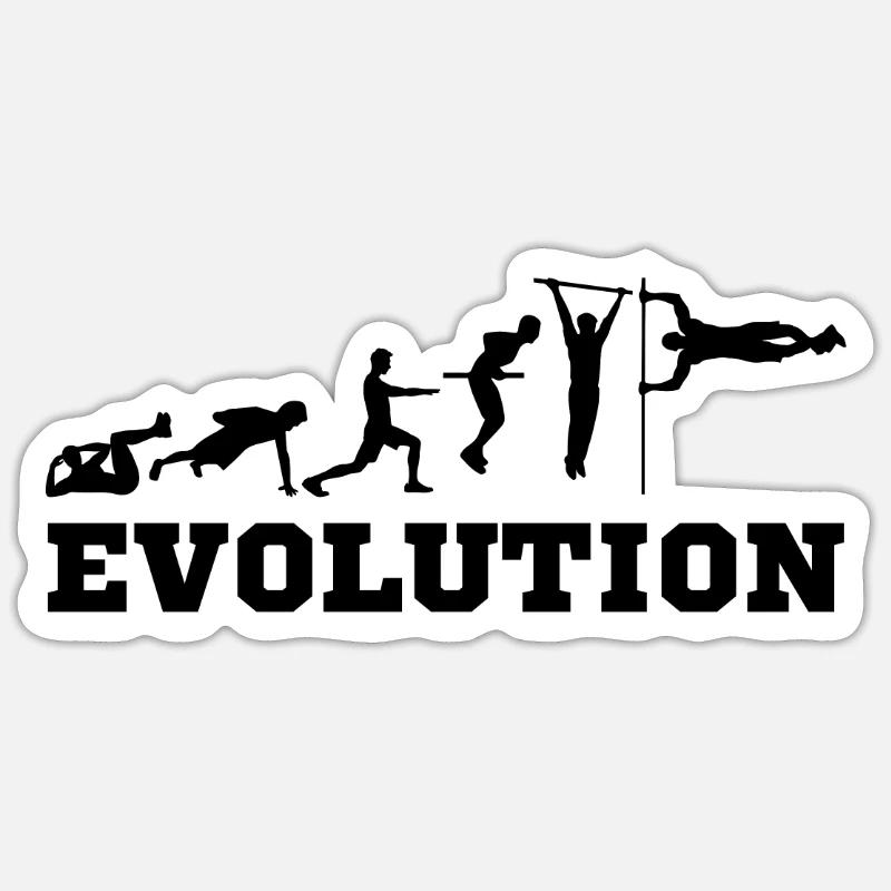 Calisthenics Evolution - Sticker Größe S (10 x 10 cm) - Mattweiß
