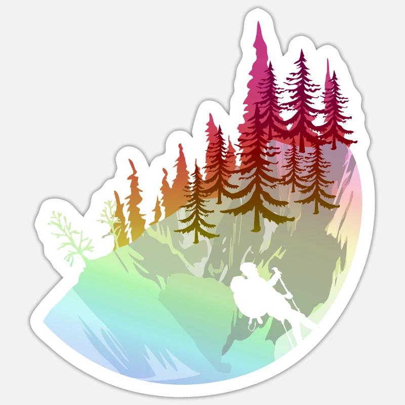 Hike forest - Sticker size S (10 x 10 cm) - white matte