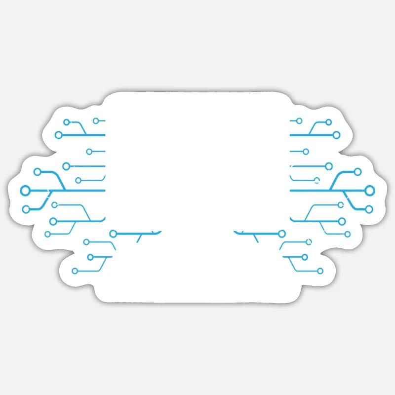 Ordinateur - Sticker taille S (10 x 10 cm) - blanc mat