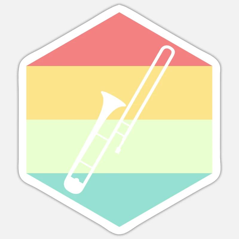 trombone - Sticker size S (10 x 10 cm) - white matte