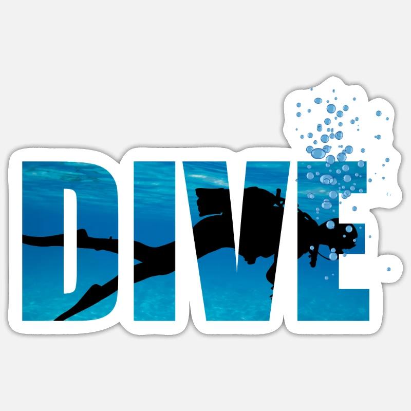 Immersioni subacquee - Sticker formato S (10 x 10 cm) - bianco opaco