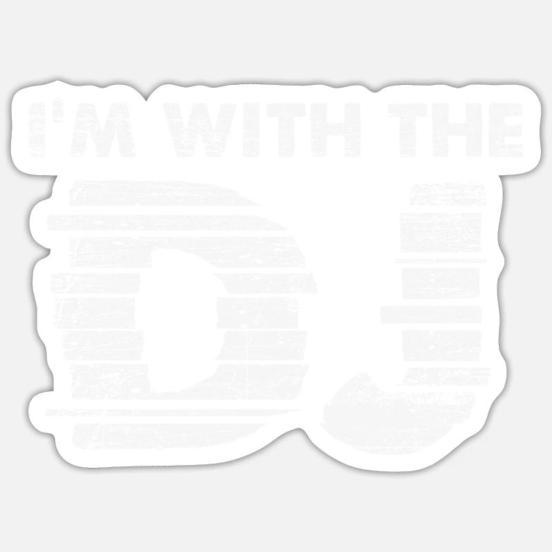 Soirée DJ - Sticker taille S (10 x 10 cm) - blanc mat