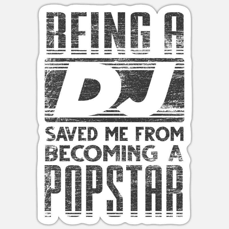 DJ - Sticker formato S (10 x 10 cm) - bianco opaco