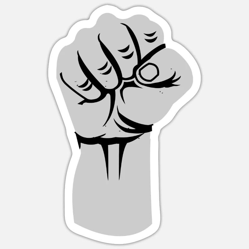 Faust Hand Sticker Größe S (10 x 10 cm)