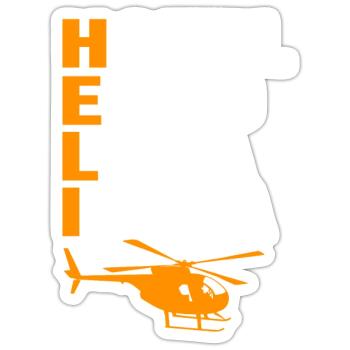 Hélicoptère Pilote Cadeau I hélicoptère - Sticker taille S (10 x 10 cm) - blanc mat - Devant