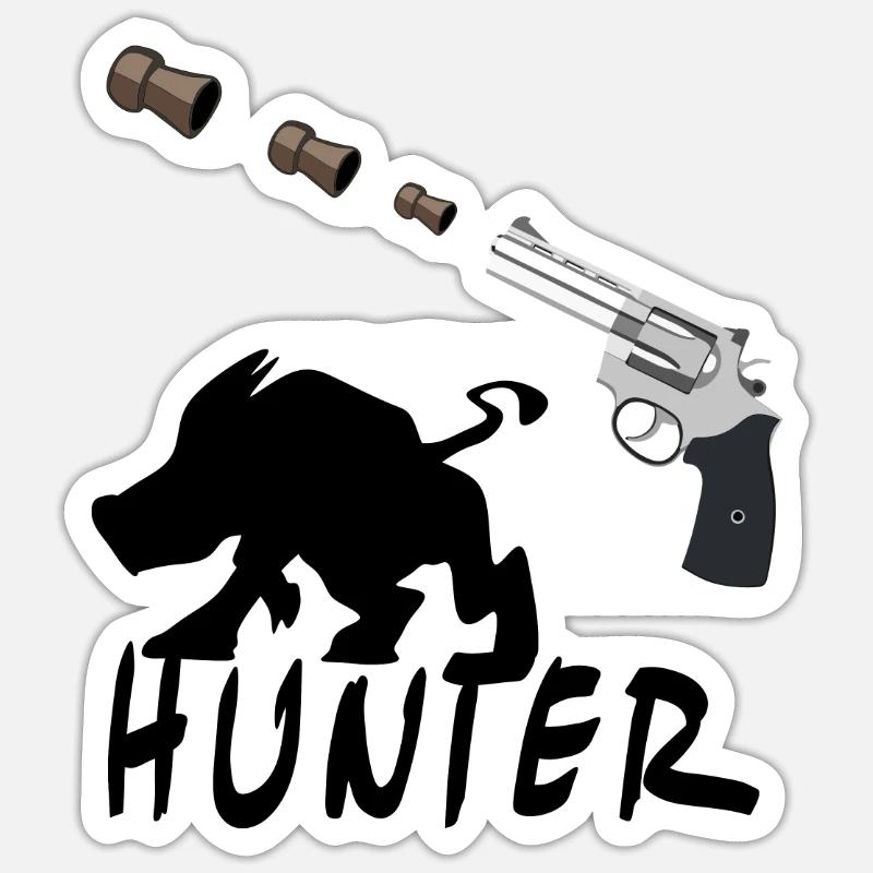 Hunter - Jäger - Jagd - Hunt - Sticker Größe S (10 x 10 cm) - Mattweiß