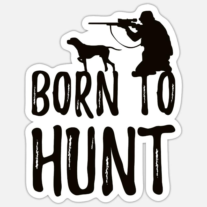 Chasseur chasse chasse - Sticker taille S (10 x 10 cm) - blanc mat