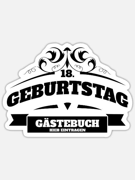 18 Geburtstag Gästeliste Gästebuch Alternative - Sticker Größe S (10 x 10 cm) - Mattweiß