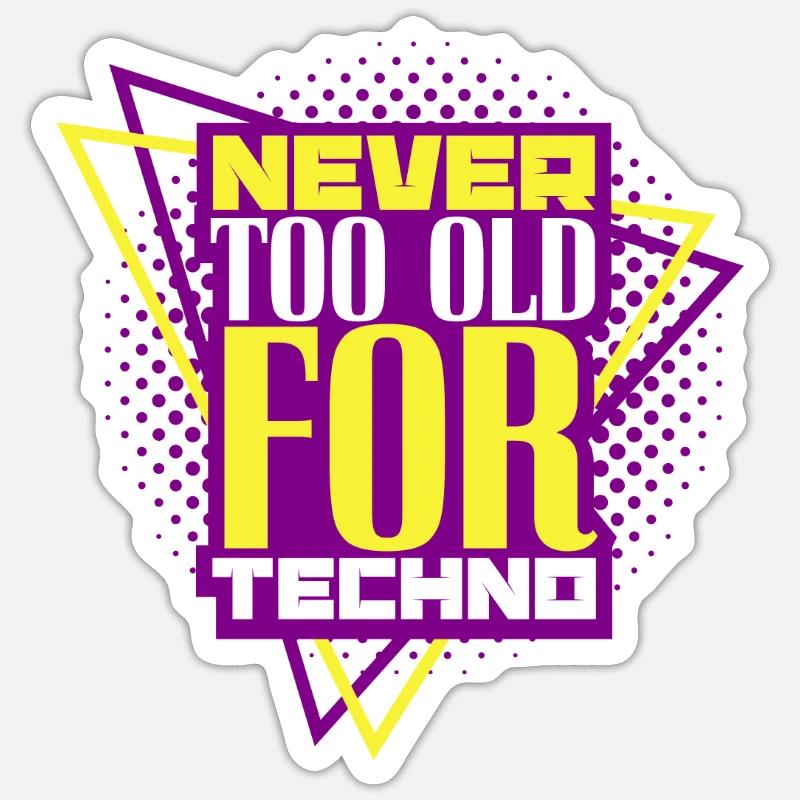 Techno - Sticker size S (10 x 10 cm) - white matte