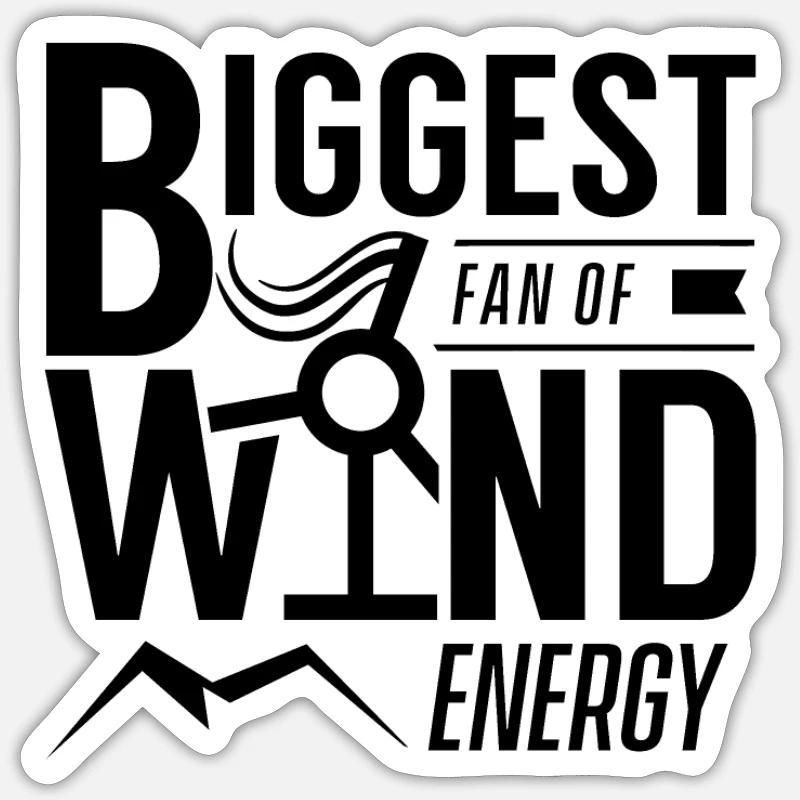 Amateurs d'énergie éolienne - Sticker taille S (10 x 10 cm) - blanc mat