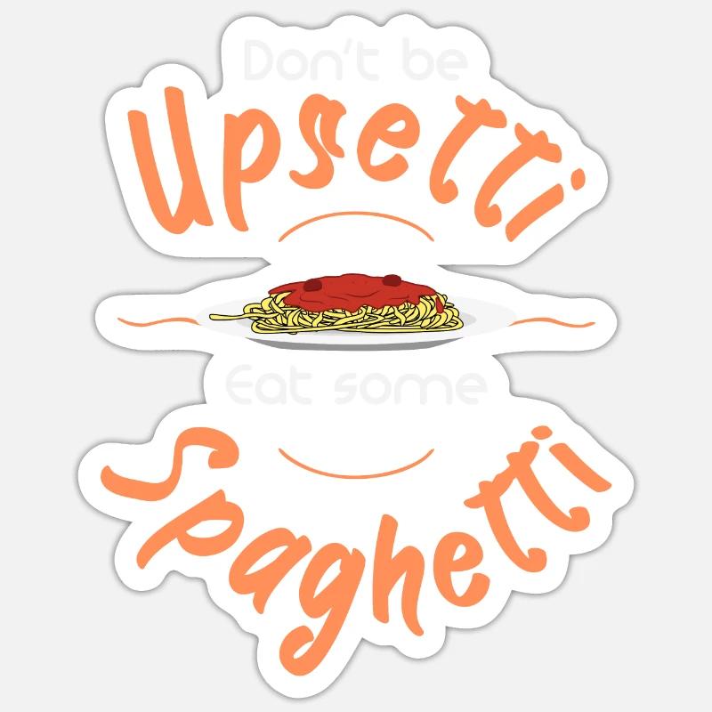 Spaghetti - Sticker Größe S (10 x 10 cm) - Mattweiß