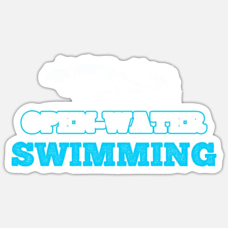 Nager en eau libre - Sticker taille S (10 x 10 cm) - blanc mat