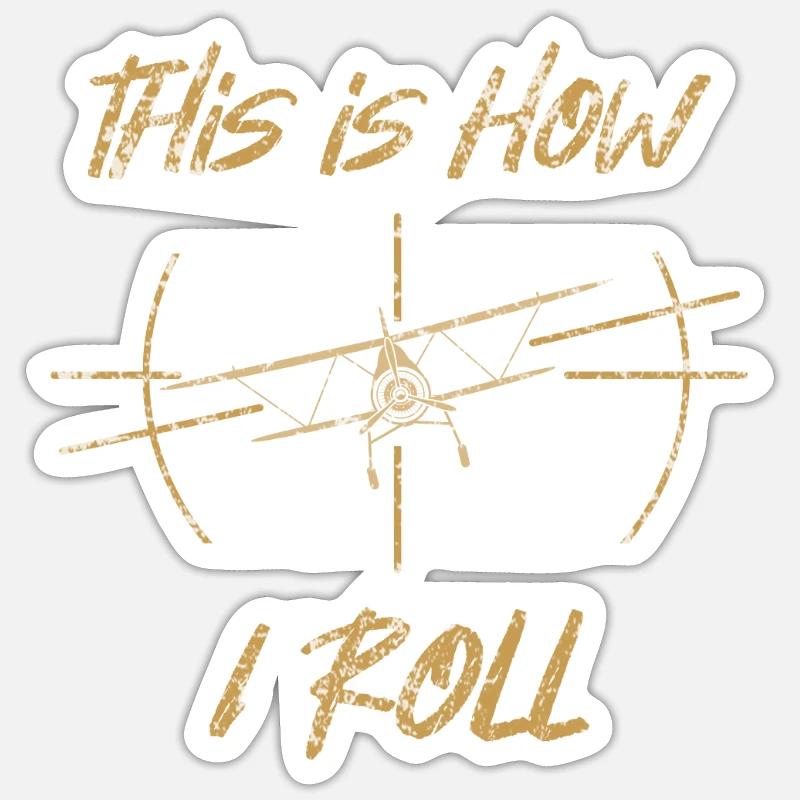 Pilot plane - Sticker size S (10 x 10 cm) - white matte