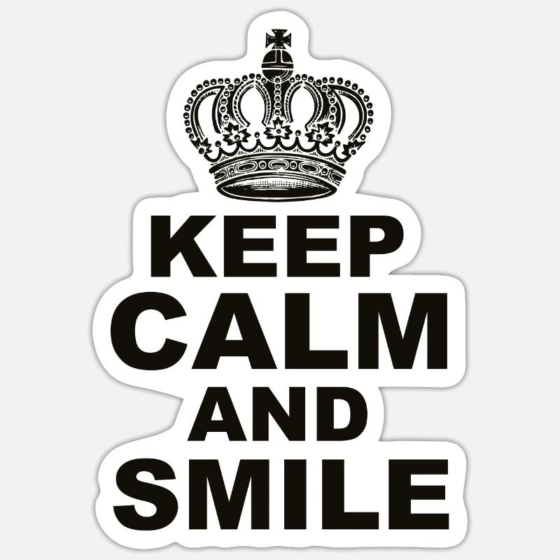 Keep calm and smile - Sticker size S (10 x 10 cm) - white matte
