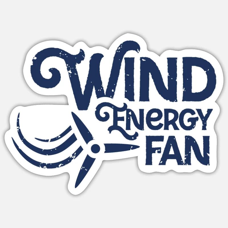 Énergie éolienne éolienne énergie éolienne - Sticker taille S (10 x 10 cm) - blanc mat