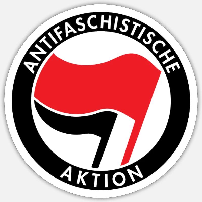 Antifa - Against Right - Sticker size S (10 x 10 cm) - white matte