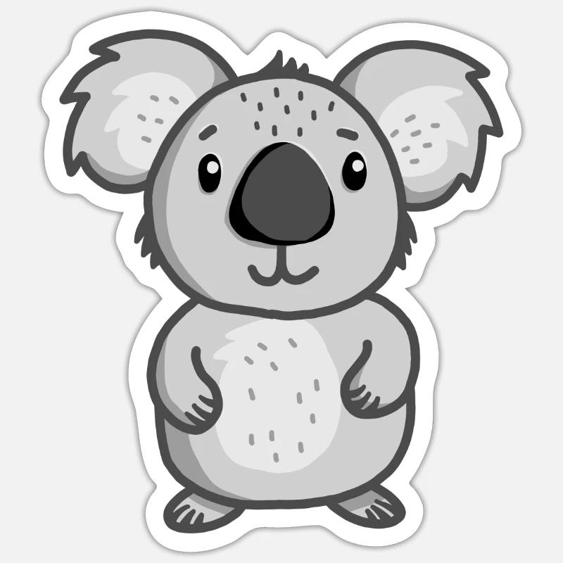 Koala - Sticker Größe S (10 x 10 cm) - Mattweiß