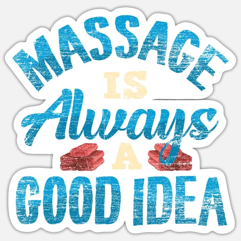 massage - Sticker size S (10 x 10 cm) - white matte
