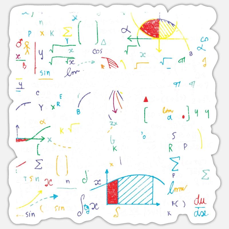 Étudiant en mathématiques - Sticker taille S (10 x 10 cm) - blanc mat