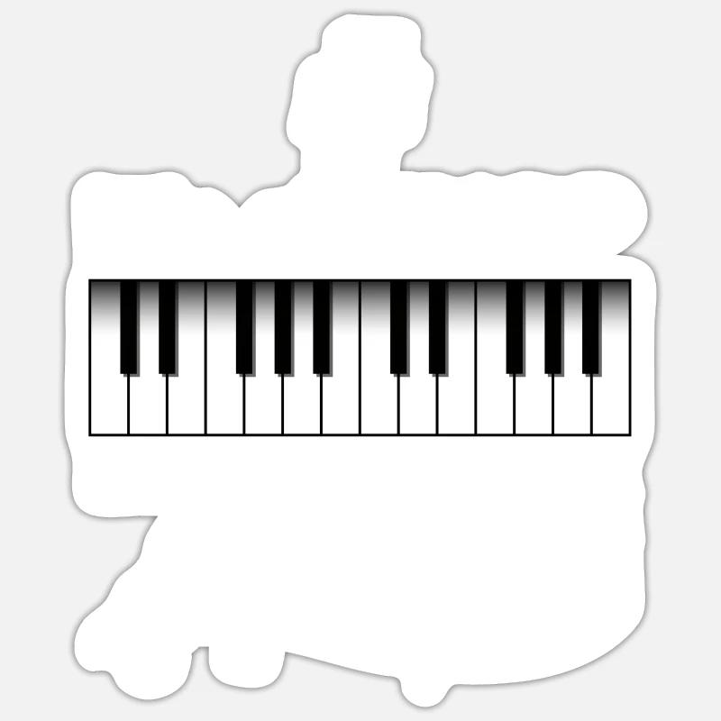 Sharp Hashtag Klavier Musiker Keyboard - Sticker Größe S (10 x 10 cm) - Mattweiß